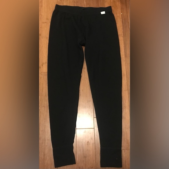 Merino Tech Pants Womens M Black Merino Wool Leggings Hiking Base Layer - Picture 1 of 16